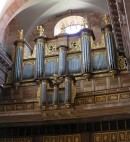 Vue du Grand Orgue de la cathédrale de Belfort: un instrument exceptionnel. Cliché personnel (juillet 2008)