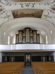 Grande vue de la nef et des orgues, de face. Cliché personnel