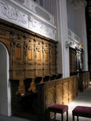Vue partielle des stalles (Renaissance tardive-art baroque). Cliché personnel