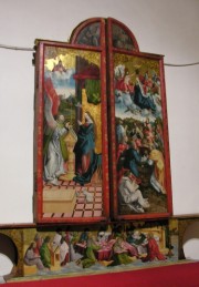Vue du retable de Jean de Furno fermé: l'Annonciation et le Couronnement de la Vierge. Cliché personnel