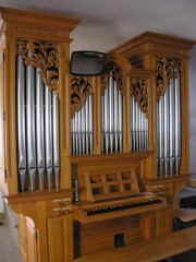 Vue de l'orgue Ayer-Morel en tribune. Cliché personnel