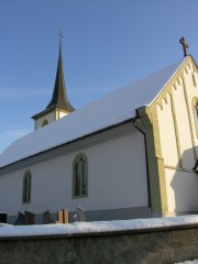 Vue de l'église de Matran. Cliché personnel (01.2009)