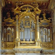 Orgue de la basilique St-Jean de Latran (vers 1600). Crédit: www.bdp.it/musiknet/