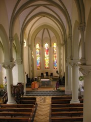 Vue de la nef depuis la tribune de l'orgue. Cliché personnel
