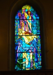 Autre vitrail de la nef (par J. Wasem. Signé). Cliché personnel