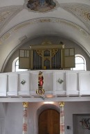 Vue de l'orgue Carlen (vers 1830) de l'église baroque de Gluringen. Cliché personnel (juillet 2009)