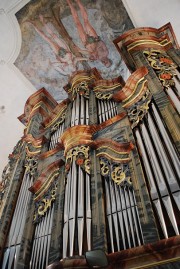 Vue de la Montre de l'orgue en tribune. Cliché personnel