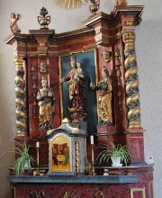 Détails de l'autel baroque dédié à Marie. Cliché personnel