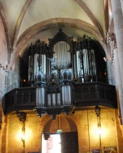 Vue du grand orgue Rinckenbach à Ste-Foy. Cliché personnel