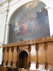 Peinture de droite dans le choeur par Marigliani (représentation de la Cène). Cliché personnel