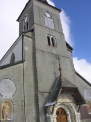 L'ancienne église du Noirmont en cours de restauration. Cliché personnel de mars 2006