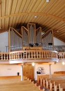 Vue de l'orgue Genève SA (1964) de l'église de Wimmis. Cliché personnel (avril 2010)