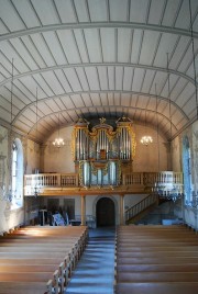 Vue axiale de la nef avec l'orgue (depuis la chaire). Cliché personnel