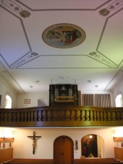 Vue perspective sur l'orgue depuis la nef. Cliché personnel