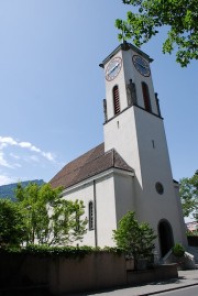 Vue de l'église réformée de Landquart. Cliché personnel (juill. 2010)