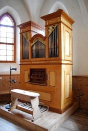 Vue de l'orgue de Tschierv (vers 1807, restauré en 1996). Cliché personnel