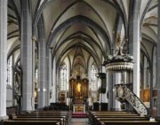 Vue intérieure de l'église St Lambertus de Düsseldorf. Crédit: www.lambertuskirche.de/