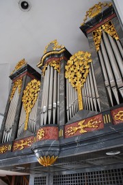 Vue de l'orgue en contre-plongée (première tribune). Cliché personnel