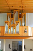 Vue de l'orgue Graf de l'église de Grellingen. Cliché personnel (avril 2012)