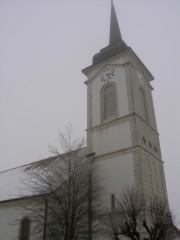 Eglise des Breuleux en hiver. Cliché personnel