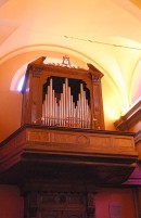 Vue de l'orgue Mascioni de l'église de Magadino. Cliché personnel (juin 2012)