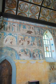 Vue partielle des peintures murales gothiques. Cliché personnel