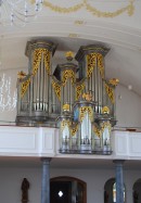 Vue du grand orgue Goll de l'église de Horw. Cliché personnel, mai 2013