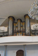 Vue du grand orgue Metzler de l'église St-Martin de Malters. Cliché personnel (mai 2013)