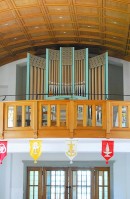 Vue de l'orgue Kuhn de St-Jean, Fribourg (2013). Cliché personnel