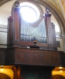 Vue de l'orgue italien de l'église paroissiale de Stabio. Cliché personnel (sept. 2013)