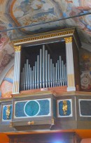 Vue de l'orgue Bernasconi (1883) de l'église de Salorino. Cliché personnel (sept. 2013)