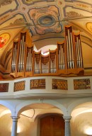 Vue de l'orgue Mascioni de l'église paroissiale de Camorino. Cliché personnel privé (mai 2014)
