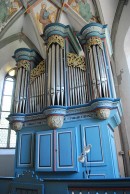 Vue de l'orgue historique de Luzein (église). Cliché personnel (07. 2014)