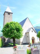 Vue de l'église réformée de Klosters. Cliché personnel