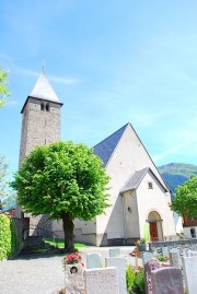 Vue de l'église réformée de Klosters. Cliché personnel (07. 2014)
