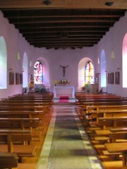 Nef et intérieur de l'église de Soubey. Cliché personnel