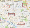 Plan de Paris avec situation de la Philharmonie. Crédit: www.google.com/