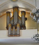 Vue de l'orgue Füglister de Loèche-les-Bains. Cliché personnel (juin 2017)