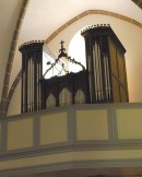 Vue de l'orgue Carlen/Füglister, église du Châble. Cliché personnel (juin 2017)