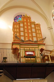 L'orgue encore fermé avant le récital d'inauguration, le 10 juin 2018. Cliché personnel (Schleppy)