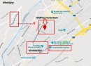 Plan de situation du Temple protestant à Martigny. Source Google