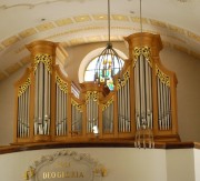 Vue de l'orgue A. Hauser. Cliché personnel de juillet 2018
