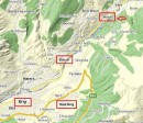 Carte pour Mörel-Filet en Valais. Source: viamichelin