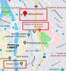 Situation de la Liebfrauenkirche sur le plan de la ville. Source: www.google.ch/maps/place/Liebfrauenkirche/