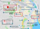 Plan de Zürich pour l'Andreaskirche cubique et pour le cimetière de Sihlfeld et son Crématoire. Source: www.google.ch/maps/place/Kirchgemeinde+Evang.-Ref.+Kirchgemeinde/