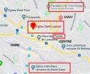 Emplacement sur le plan de Lausanne. Source: www.google.ch/maps/place/Église+Saint-Laurent/