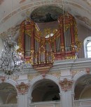 L'orgue Metzler de l'église des Jésuites à Lucerne (buffet baroque). Cliché personnel (juillet 2007)