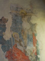 Peinture murale de l'ancienne église: une Crucifixion (remarquable). Cliché personnel