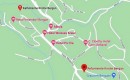Plan montrant les emplacements des 2 églises de Bergün. Source: https://www.google.ch/maps/
