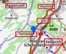 Carte pour Rüthi et Sennwald (proximité). Source: cartes Viamichelin